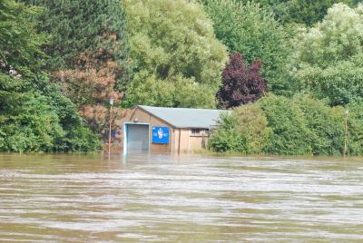 Flooded Hild-Bede Boathouse