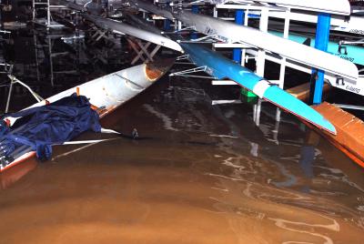 Flooded boat bay